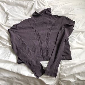 stretchy purple workout crop top